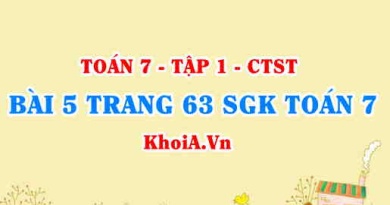 Bài 5 trang 63 SGK Toán 7 Chân trời sáng tạo tập 1
